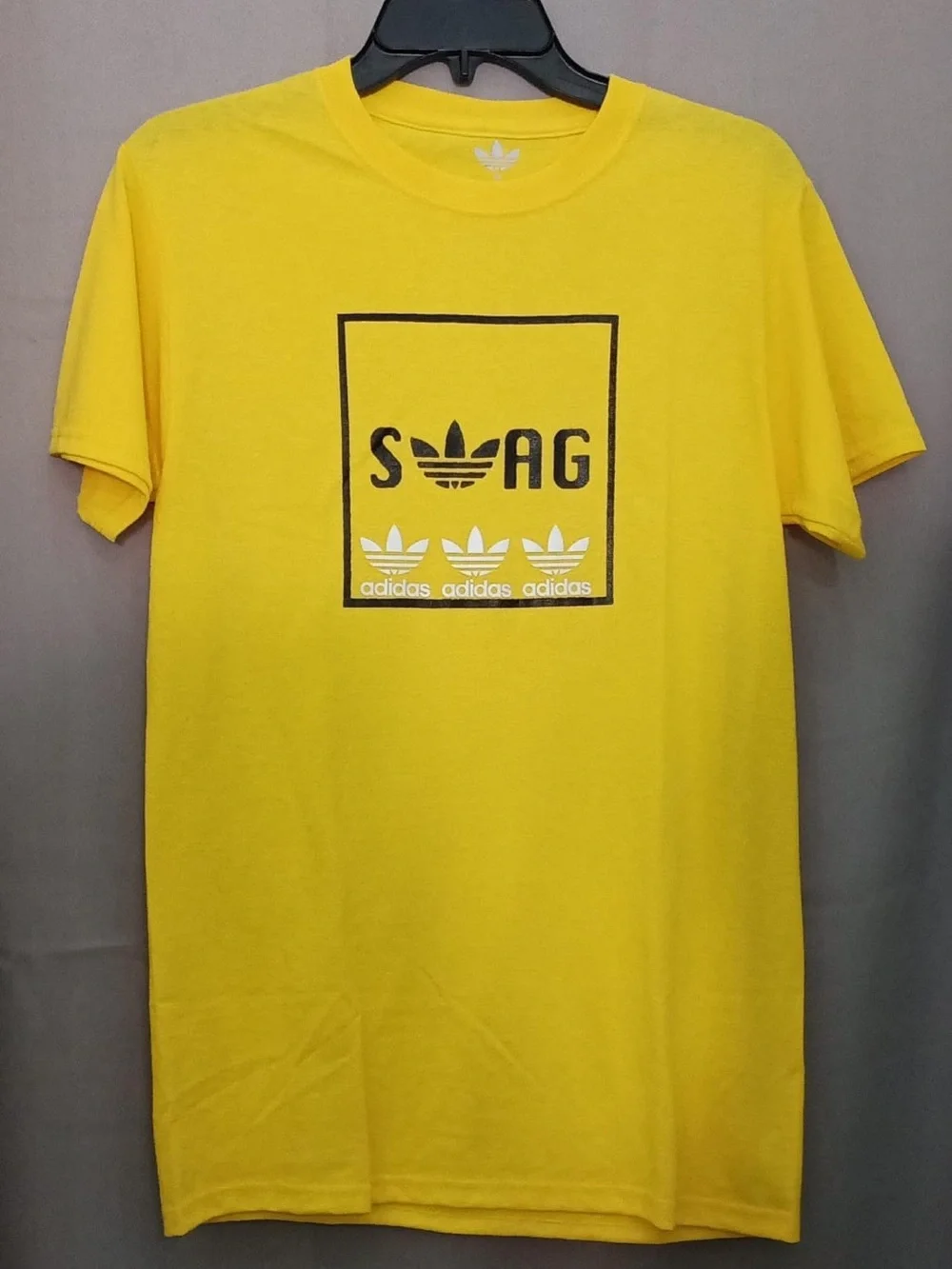 adidas Yellow Short Sleeve Tee with 'SWAG' Graphic, only one